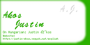 akos justin business card